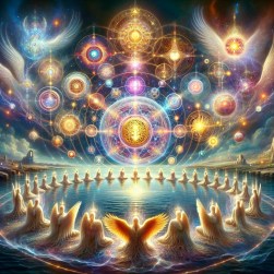 Group,Of,Souls,In,A,Circle,,Floating,On,Water,,Large